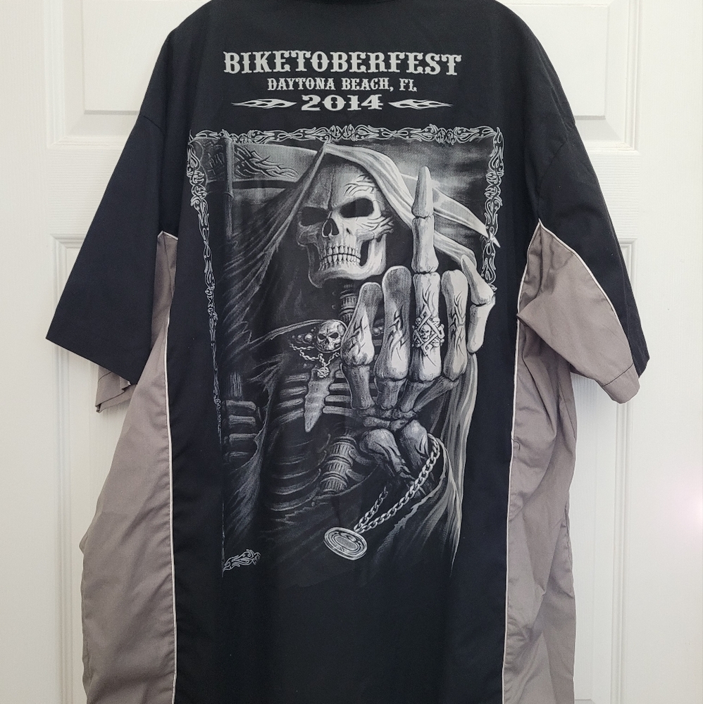 Men 3XL Biker wear USA Biketoberfest Daytona FL 2014 graphic shirt black